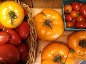 tomatoes on ledge