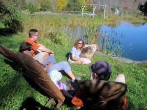 picnic by pond