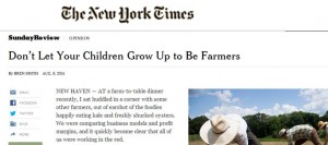 nyt dont grow up to be farmers