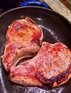 cold pan pork chops cooked