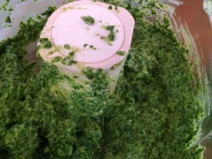 processing kale pesto