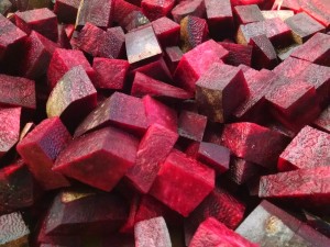 beets chopped for pickles