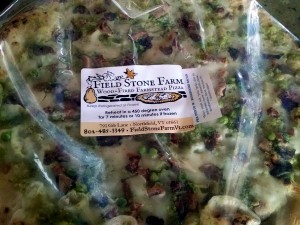 field stone pizza pea pesto our bacon in bag with label