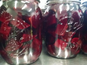 pickled beets in jars