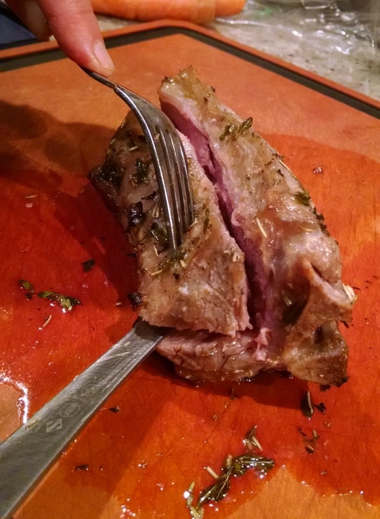 cutting goat tenderloin off of bone