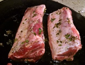 goat loin roast rubbed ready for oven