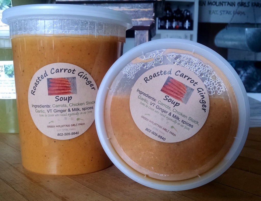 roasted carrot soup packed in farmstand